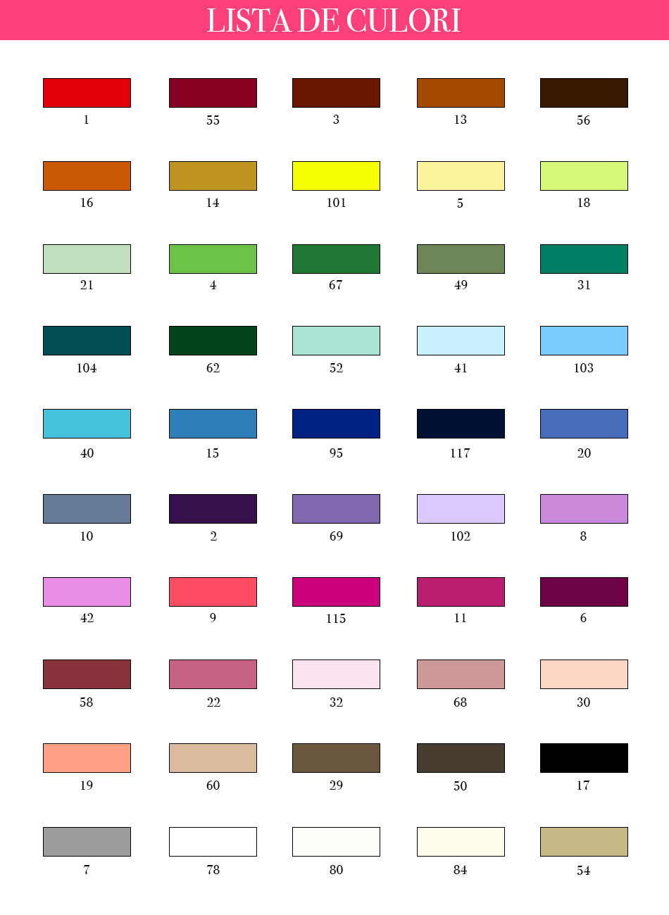 lista de culori